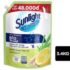 Nước Lau Sàn Sunlight Hương Chanh Yuzu & Sả Chai 3.4kg