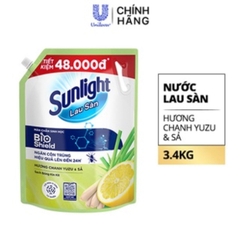 Nước Lau Sàn Sunlight Hương Chanh Yuzu & Sả Chai 3.4kg