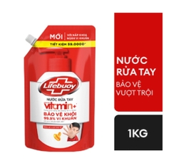 Nước rửa tay Lifebuoy túi 1kg Bảo Vệ Vượt Trội 10