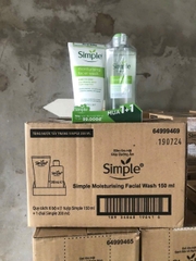 Sữa rửa mặt Simple Moisturising Facial Wash- dưỡng ẩm mịn màng tuýp 150ml (tặng nước tẩy trang 200ml)