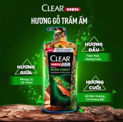 Dầu Gội Sạch Gàu CLEAR Men 840g Perfume Warm Forest - Hương Phong Lữ Và Gỗ Đàn Hương