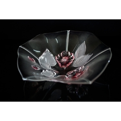 Bát thủy tinh màu trắng hồng 33cm thả hoa, đựng hoa quả Walther-Glas: Evita Satin Rose-1205495