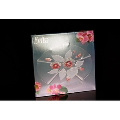 Đĩa thủy tinh màu trắng hồng 34cm thả hoa, đựng hoa quả Walther-Glas: Evita Satin Rose-1205499