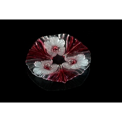 Đĩa thủy tinh màu trắng hồng 24cm thả hoa, đựng hoa quả Walther-Glas: Miranda Satin Rose-1217363