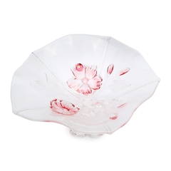Bát thủy tinh màu trắng hồng có chân 33cm thả hoa, đựng hoa quả Walther-Glas: Evita Satin Rose-1214469