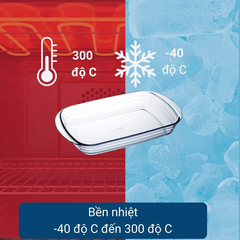 Bộ 3 cỡ khay thủy tinh vi sóng, lò nướng bầu dục sản xuất tại Pháp Arcuisine