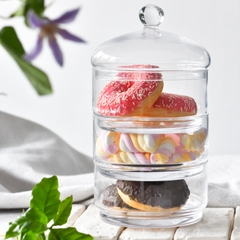 Khay, hộp pha lê 3 tầng cao 30cm đựng mứt, ô mai, bánh kẹo Ba Lan Krosno-795089