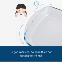 Khay thủy tinh vi sóng, lò nướng chữ nhật bé 17,4 x 9,8 x 5cm sản xuất tại Pháp Aderia H-3622