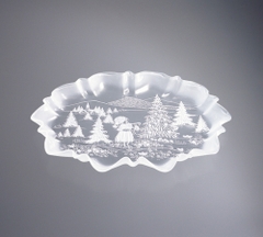 Combo bộ 4 đĩa trang trí Giáng sinh hình cô bé và cây thông Noel Walther-Glas: Weihnachtstraum color gold