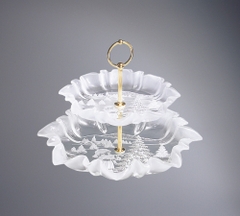 Combo bộ 4 đĩa trang trí Giáng sinh hình cô bé và cây thông Noel Walther-Glas: Weihnachtstraum color gold