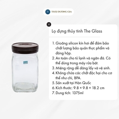 Lọ đựng thủy tinh chữ nhật 1375ml Hàn Quốc The Glass-7764
