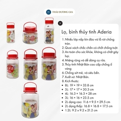 Lọ, bình thủy tinh 1.2L, 2L, 3L, 4L, 5L, 8L ngâm, đựng thực phẩm nắp đỏ 2 lớp Nhật Bản Aderia