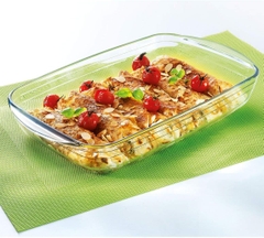 Bộ 3 cỡ khay thủy tinh vi sóng, lò nướng chữ nhật sản xuất tại Pháp Arcuisine