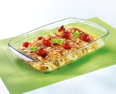 Khay nướng, vi sóng thủy tinh chữ nhật có tay cầm 35 x 23cm Pháp Arcuisine – 01015
