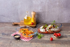 Bộ 3 cỡ khay thủy tinh vi sóng, lò nướng chữ nhật sản xuất tại Pháp Arcuisine