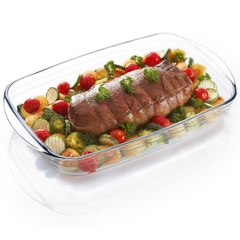 Khay nướng, vi sóng thủy tinh chữ nhật có tay cầm 35 x 23cm Pháp Arcuisine – 01015