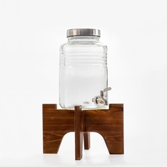 Lọ, bình thủy tinh có vòi 2L, 3L, 4L, 5L Nhật Bản, nắp mạ niken Aderia tặng kèm đế gỗ