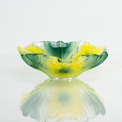 Bát thủy tinh màu xanh lá cây thả hoa, đựng hoa quả Walther-Glas: Miranda Jungle