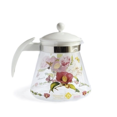 Bình trà thủy tinh chịu nhiệt 1,2 lít hoa trà đỏ Camellia Simax Otto