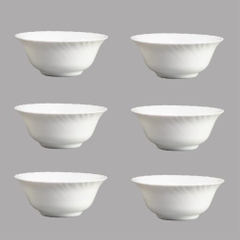 Bộ 6 bát ăn cơm trắng 12,5cm sứ thủy tinh Rak Glass – K3870
