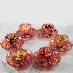 Bộ 6 bát tròn và đĩa pha lê không chì đựng mứt, ô mai Tết Ba Lan Irena – Pinwheel