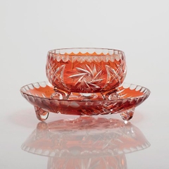 Bộ 6 bát tròn và đĩa pha lê không chì đựng mứt, ô mai Tết Ba Lan Irena – Pinwheel
