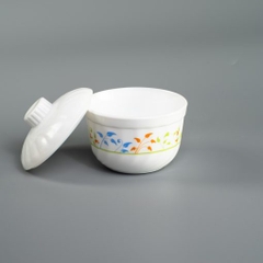 Bộ khay chữ nhật và 4 bát tròn có nắp đựng mứt, ô mai Tết Rak Glass – Fresh Leaves