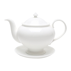 Bộ ấm tách trà Đèn Thần trắng cỡ to (ấm 1,3L+ tách 220ml) sứ xương Hàn Quốc Haengnam 98104