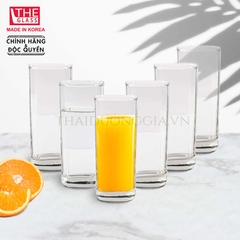 Bộ ly, cốc thủy tinh 6 chiếc  tinh cao vuông miệng 355ml Hàn Quốc The Glass-B144