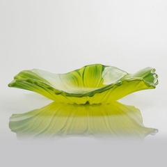 Đĩa thủy tinh màu xanh lá cây thả hoa, đựng hoa quả Walther-Glas: Susanna Jungle