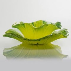 Đĩa thủy tinh màu xanh lá cây thả hoa, đựng hoa quả Walther-Glas: Susanna Jungle