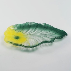 Đĩa thủy tinh màu xanh lá cây 44,5cm thả hoa, đựng hoa quả Walther-Glas: Miranda Jungle-1400267
