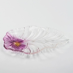 Đĩa thủy tinh màu tím 44,5cm thả hoa, đựng hoa quả Walther-Glas: Miranda Violet Yellow-1400023