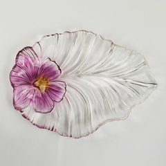 Đĩa thủy tinh màu tím 44,5cm thả hoa, đựng hoa quả Walther-Glas: Miranda Violet Yellow-1400023