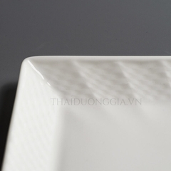 Đĩa chữ nhật 33cm trắng sứ tro xương Hàn Quốc Hankook ZPB-0001