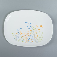 Đĩa chữ nhật 35cm Rak Glass – Fresh Leaves-1436