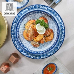 Đĩa tròn sâu lòng sứ hoa văn cao cấp Hàn Quốc Sambo