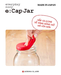 Lọ, hũ thủy tinh 200ml, 320ml, 900ml, 1800ml eCap nắp silicon dễ mở màu cam Nhật Bản Aderia