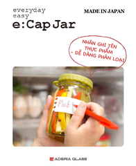 Lọ, hũ thủy tinh 200ml, 320ml, 900ml, 1800ml eCap nắp silicon dễ mở màu cam Nhật Bản Aderia