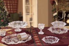 Combo bộ 4 đĩa trang trí Giáng sinh hình cô bé và cây thông Noel Walther-Glas: Weihnachtstraum color gold