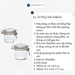 Lọ, hũ thủy tinh 200ml, 350ml có khóa kẹp bằng thép không gỉ sản xuất tại Pháp Le Parfait Aderia