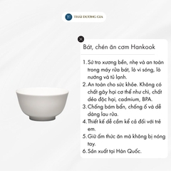 Bát, chén ăn cơm trắng 11cm sứ tro xương sản xuất tại Hàn Quốc Hankook HNB0053