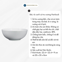 Bát, tô canh trắng sứ tro xương Hàn Quốc Hankook