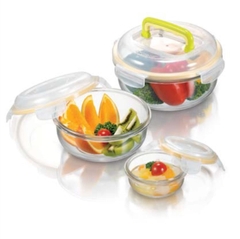 Hộp đựng tròn có quai xách 2100ml Hàn Quốc The Glass-P746