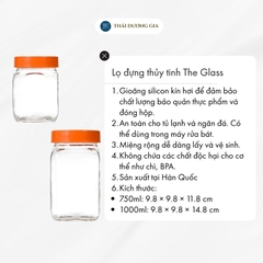 Lọ đựng thủy tinh chữ nhật 750ml, 1000ml Hàn Quốc The Glass