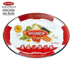 Bộ 3 cỡ khay thủy tinh vi sóng, lò nướng bầu dục sản xuất tại Pháp Arcuisine