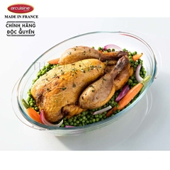 Bộ 3 cỡ khay thủy tinh vi sóng, lò nướng bầu dục sản xuất tại Pháp Arcuisine