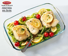 Khay thủy tinh vi sóng, lò nướng chữ nhật bé 17,4 x 9,8 x 5cm sản xuất tại Pháp Arcuisine H-3622