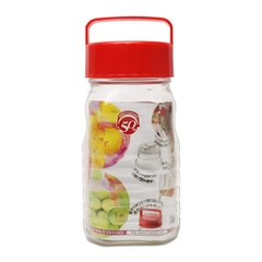 Lọ, bình thủy tinh ngâm, đựng thực phẩm 1,2 lít nắp đỏ 2 lớp nắp Nhật Bản Aderia
