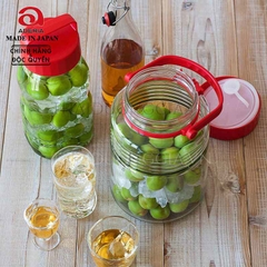 Lọ, bình thủy tinh 1.2L, 2L, 3L, 4L, 5L, 8L ngâm, đựng thực phẩm nắp đỏ 2 lớp Nhật Bản Aderia